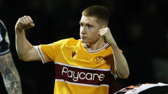 Motherwell's Ross Tierney celebrates