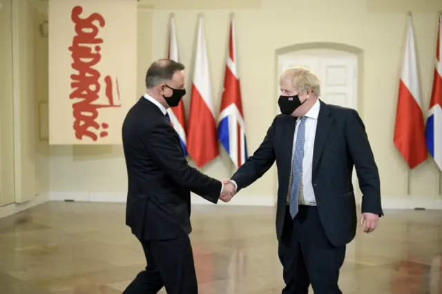 Andrzej Duda with Boris Johnson