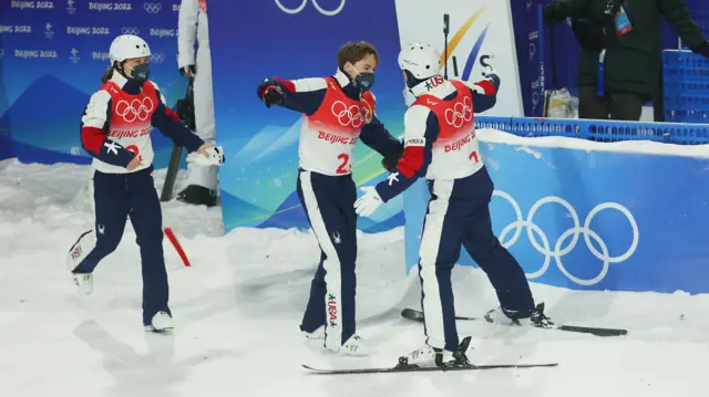 USA win gold in the freestyle skiing mixed team aerials