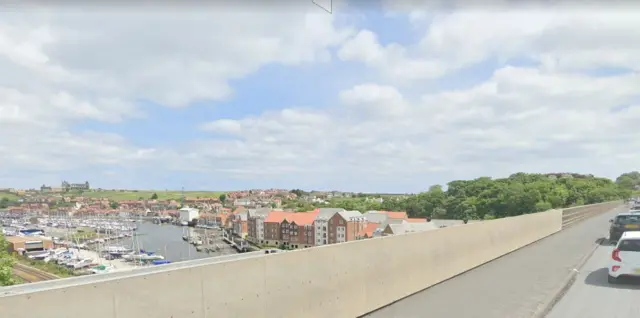 View from bridge over A171