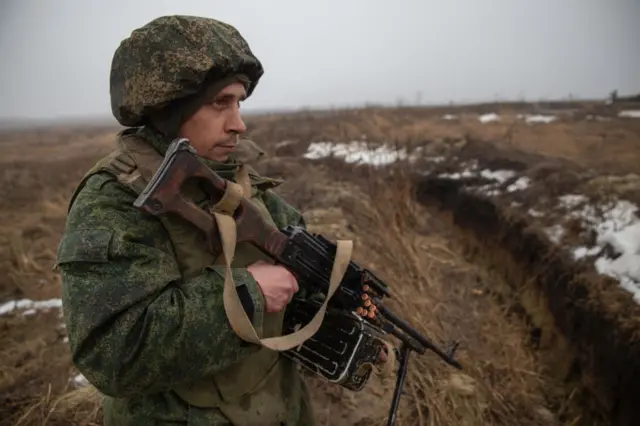 Rebel fighter in Luhansk, 3 February