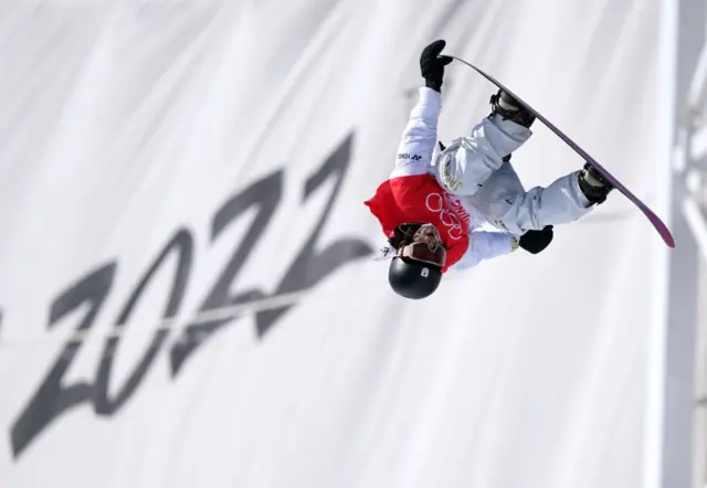 Ayumu Hirano in action at the Beijing Winter Olympics