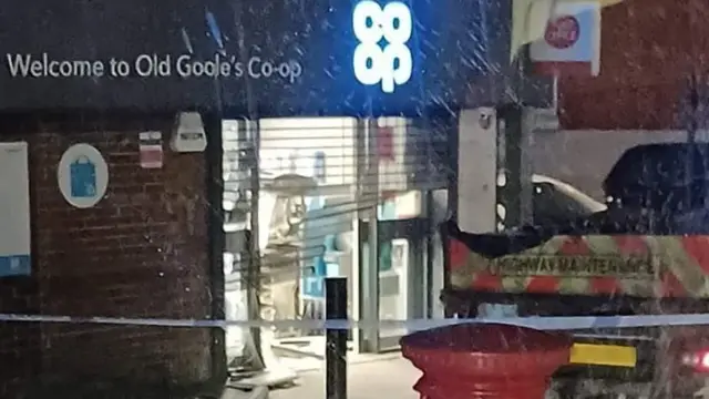 Ram-raid scene in Goole