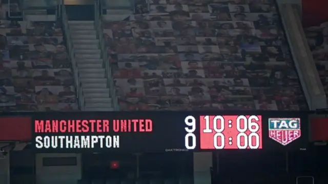 Old Trafford scoreboard