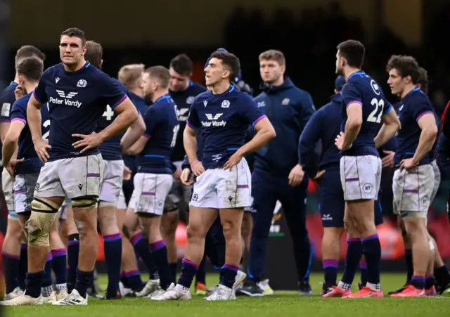 Scotland players look despondent after defeat