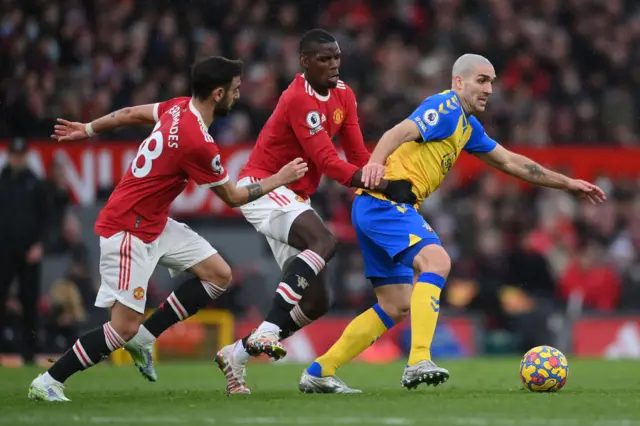 Oriol Romeu, Bruno Fernandes, Paul Pogba, Manchester United, Southampton