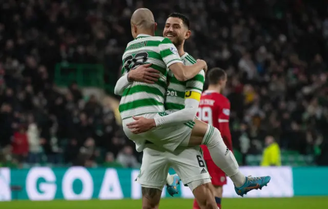 Daizen Maeda and Nir Bitton celebrate