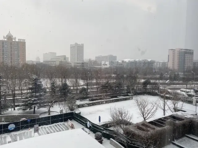 Snow in Beijing on Sunday