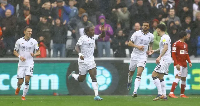 Obafemi celebrates his goal