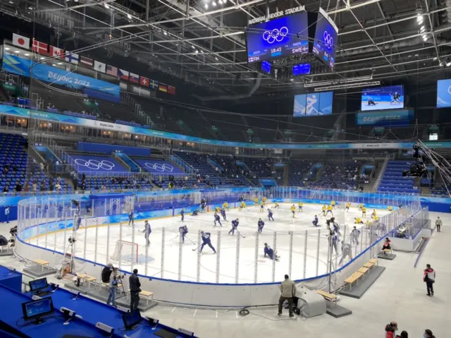 Sweden v Finland warm-up