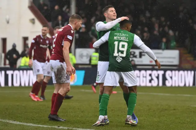 Demetri Mitchell scored the equaliser for Hibs