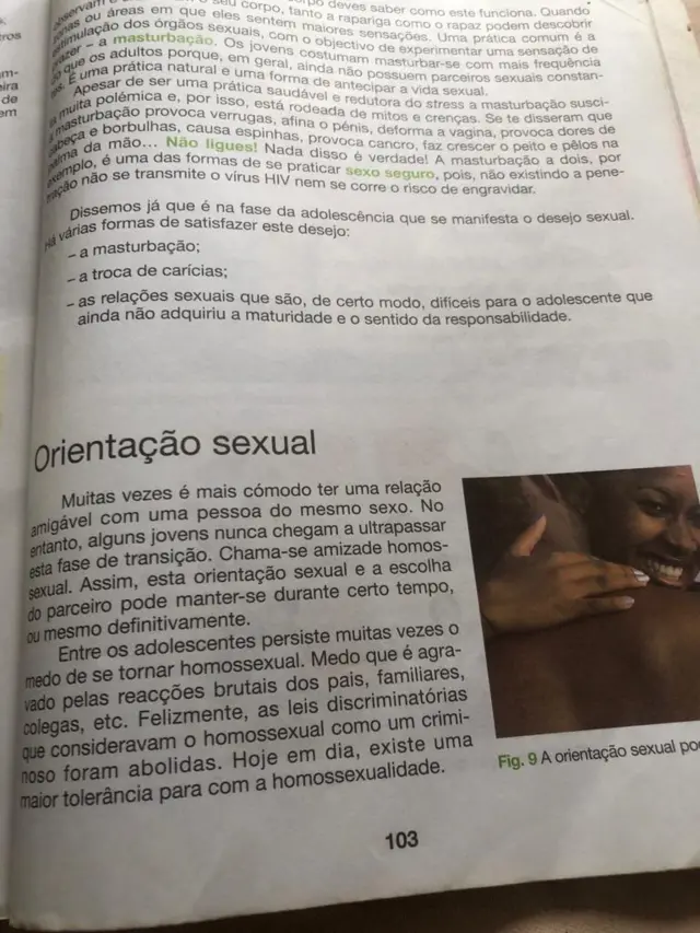 A page of Grade Seven textbook in Mozambique