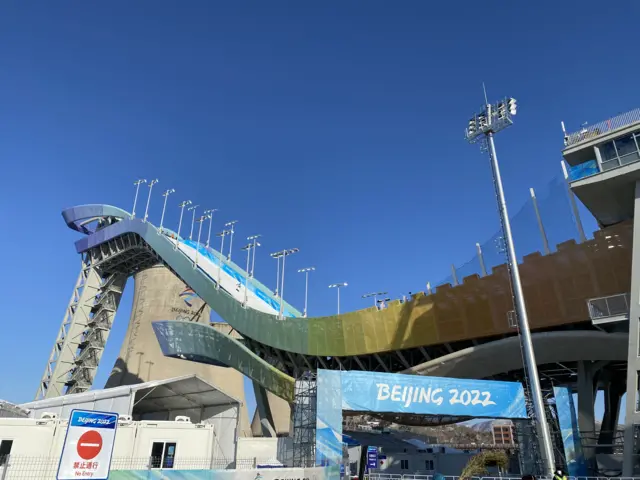 Snowboard big air practice