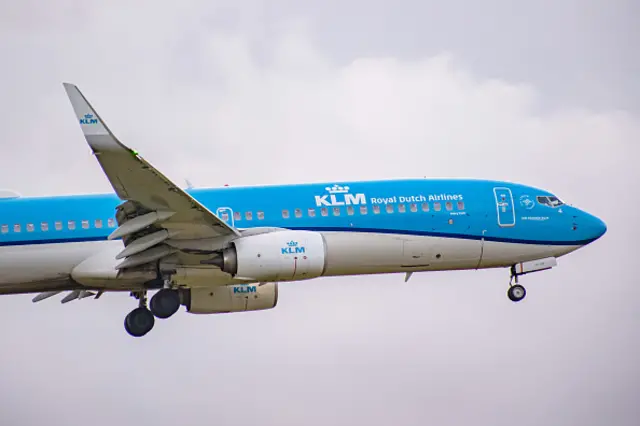 A KLM plane in flight