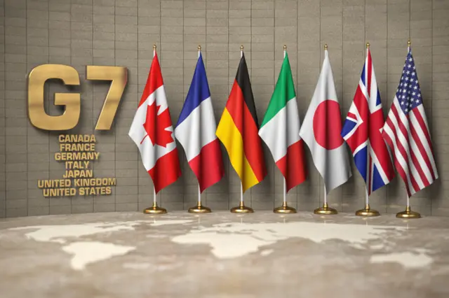 Flags of the seven G7 nations