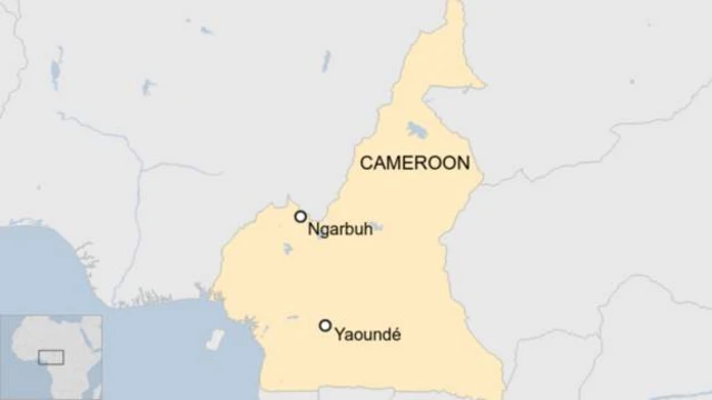 A map of Cameroon showing Ngarbuh and Yaoundé.