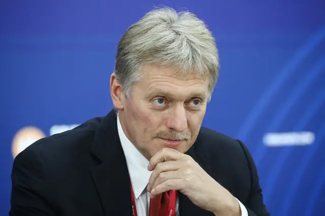 Dmitry Peskov speaks to reporters