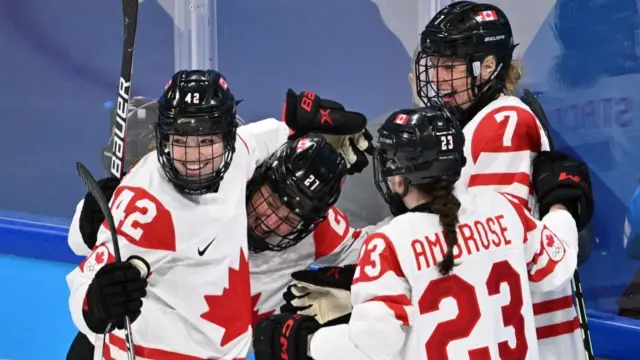 Canada women celebrate