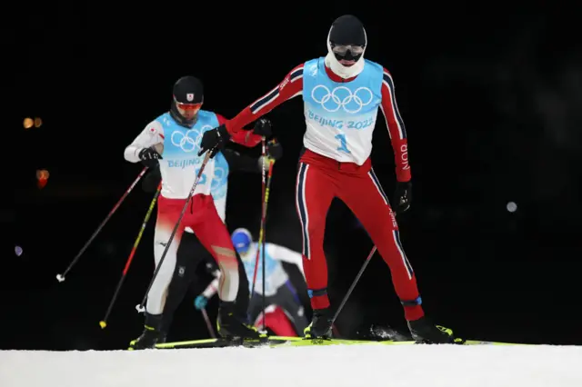 Norway skiier leading nordic combined