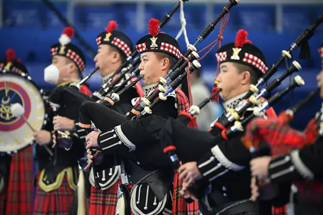 Bagpipers at the 2022 Beijing Olympics