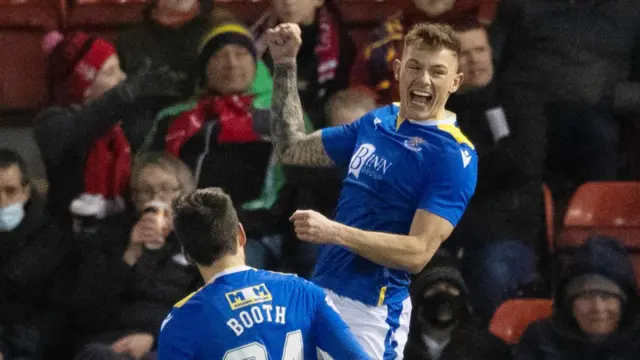 St Johnstone's Callum Hendry celebrates making it 1-0