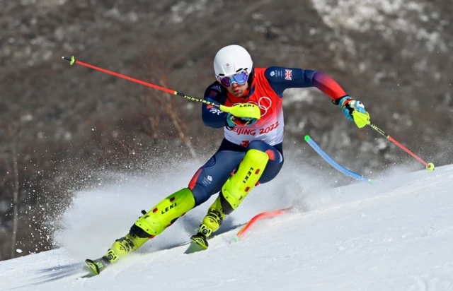 Britain's Dave Ryding during the first run of the men's slalom