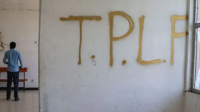 TPLF graffiti scrawled on the walls of a hospital in Amhara in Ethiopia - January 2022