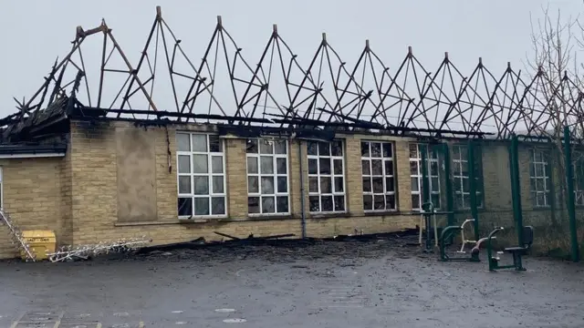 Fire damage at the school