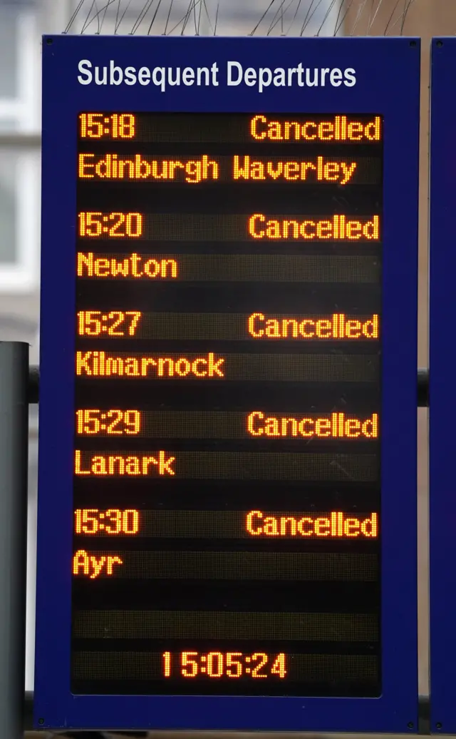 Train departure board