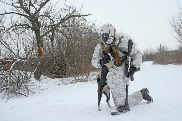 A Ukrainian soldier in the eastern Donbas region. File photo