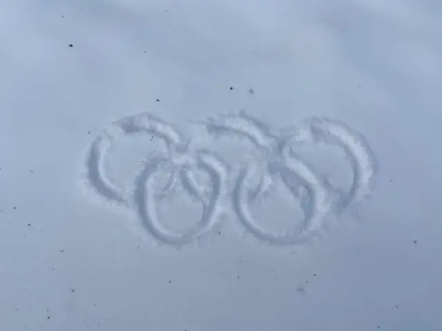 Olympic Rings drawn in snow