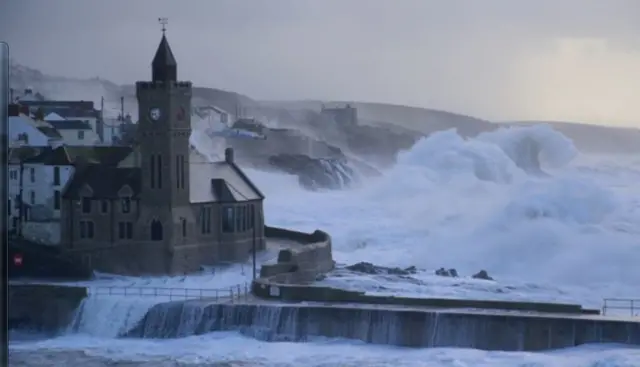 Storm at Porthleven, Cornwall