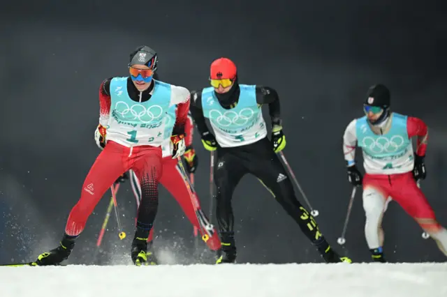 Relay cross-country skiers