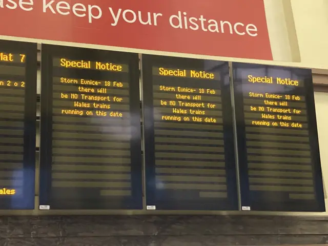 Train cancellations board