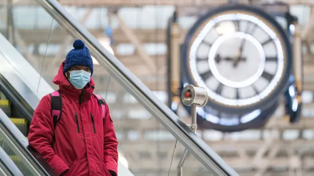 A man in a mask at Waterloo