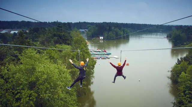 Zip wires at Center Parcs