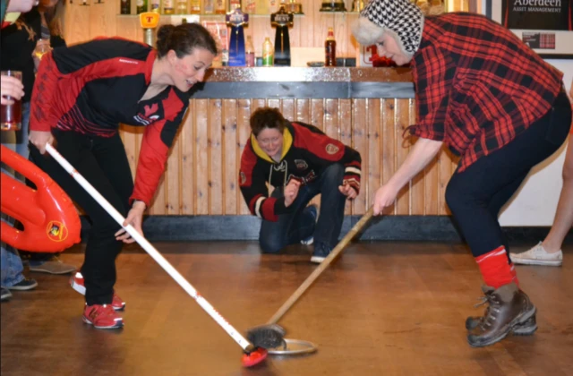 Broughton Rugby's attempt at curling