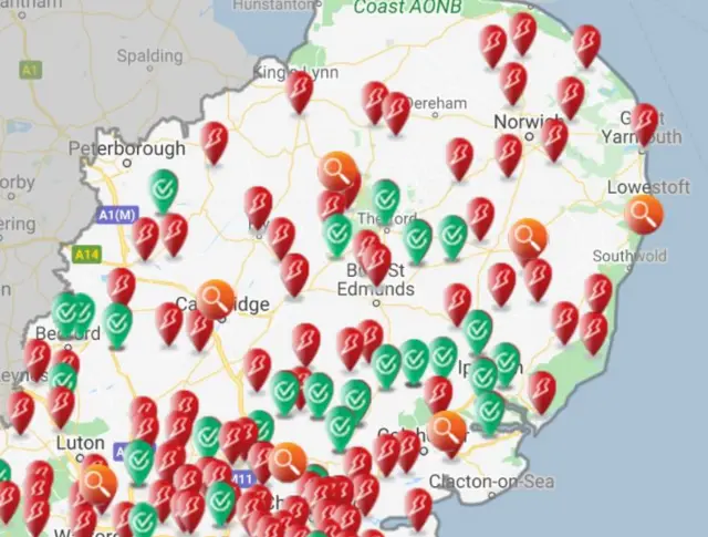 UK Power Network fault map