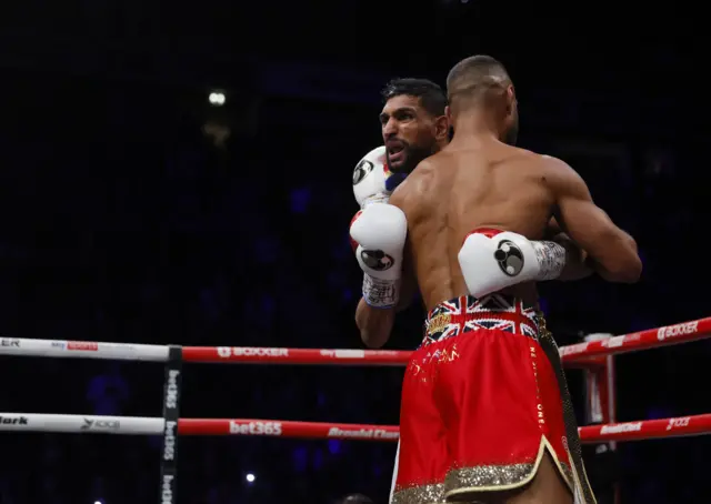 Kell Brook hugs Amir Khan