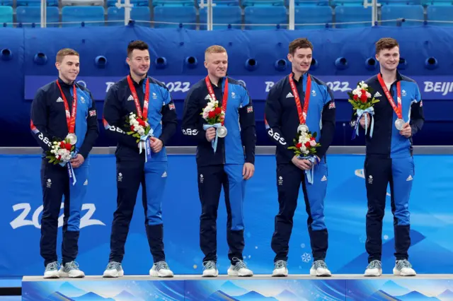 Team GB getting silver medals