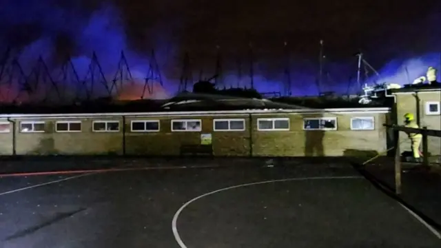 Firefighters tackle blaze at Ash Green Primary School