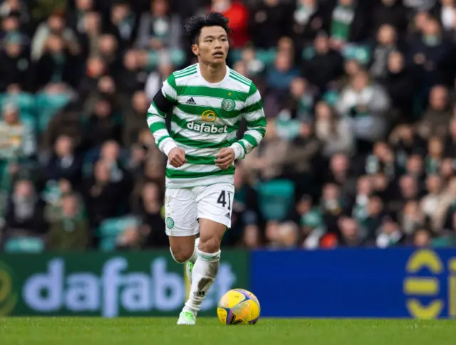 Reo Hatate in action for Celtic