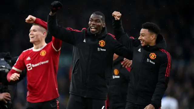 Man Utd players celebrate