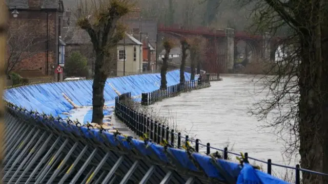 Flood barriers in Ironbridge