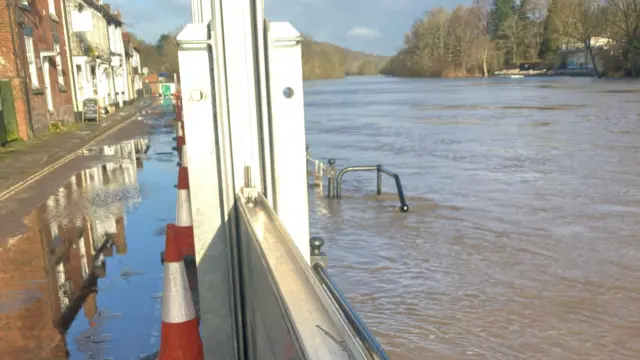 Flood barriers in Bewdley