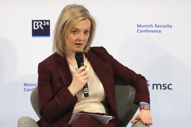 Liz Truss attends the 58th Munich Security Conference (MSC) in Munich, Germany, 19 February 2022.