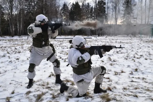 Russian soldiers during exercises. File photo