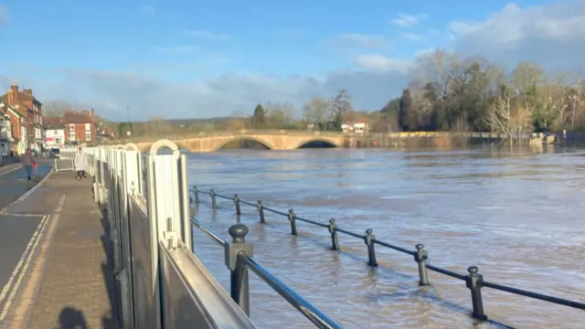 Flood barriers in Bewdley