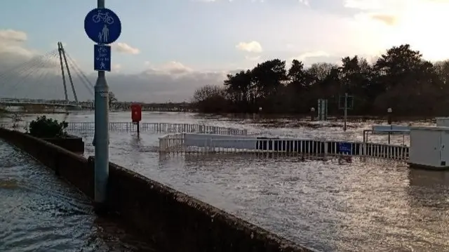 River Severn in Worcestershire on Monday