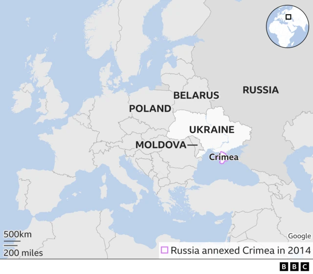 Map of Ukraine and the surrounding region